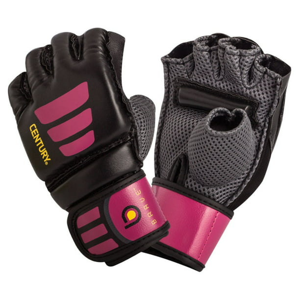 M/L Century Women's Brave Grip Bar MMA Training Bag Gloves Black/Pink
